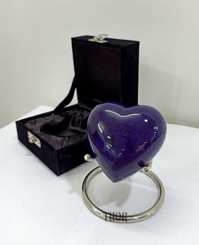 Heart Urn – Small Heart Urn – Purple Shine Mini Urn – Small Urns for Human Ashes