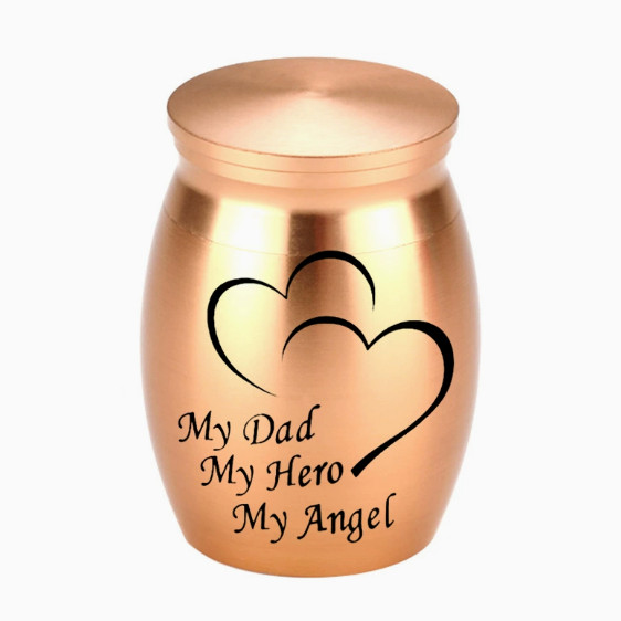 My Dad My Hero Angel Heart Mini Cremation Ashes Urn Funeral Memorial Keepsake
