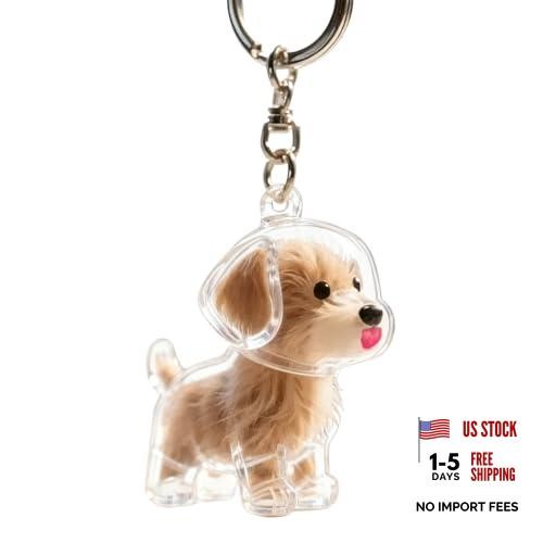 Dog Hair Keychain,Transparent Bottle for Fur,Dog Memorial Gifts for Loss,Pet