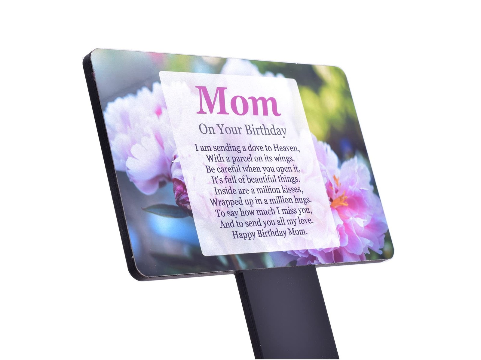‘Mom On Your Birthday’ Memorial – Sublimated Aluminium Memorial Plaque, mount…