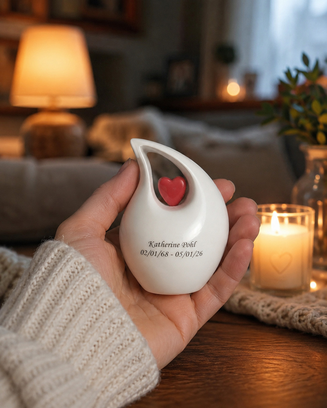 Mini Teardrop Cremation Urn for Human & Pet Ashes Keepsake Urns Your Love Ones