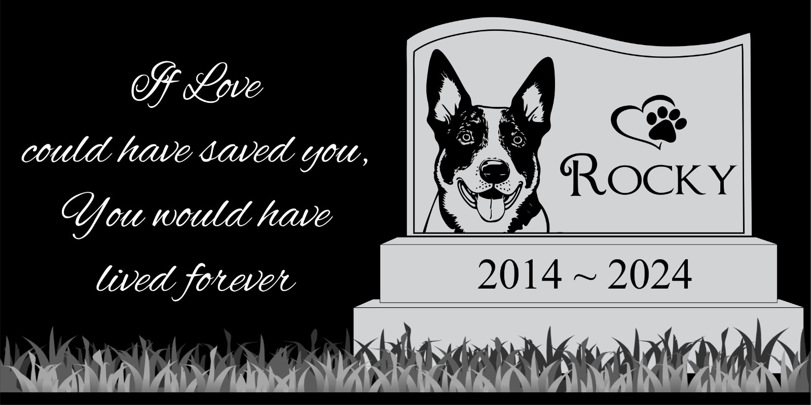 Pet memorial Engraved Marker, headstone Granite gravestone Boxer dog