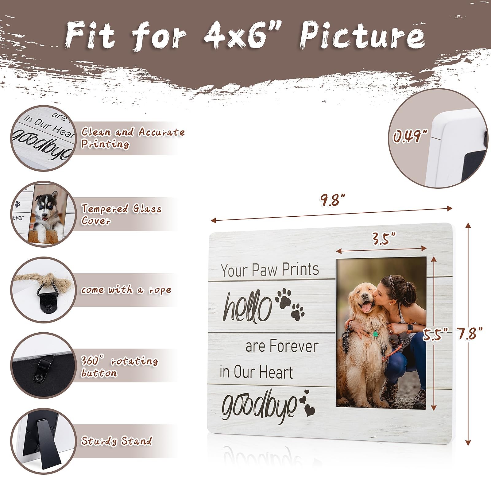4×6 White Wood Photo Picture Frame Real Glass Wall Tabletop Gallery Art Display