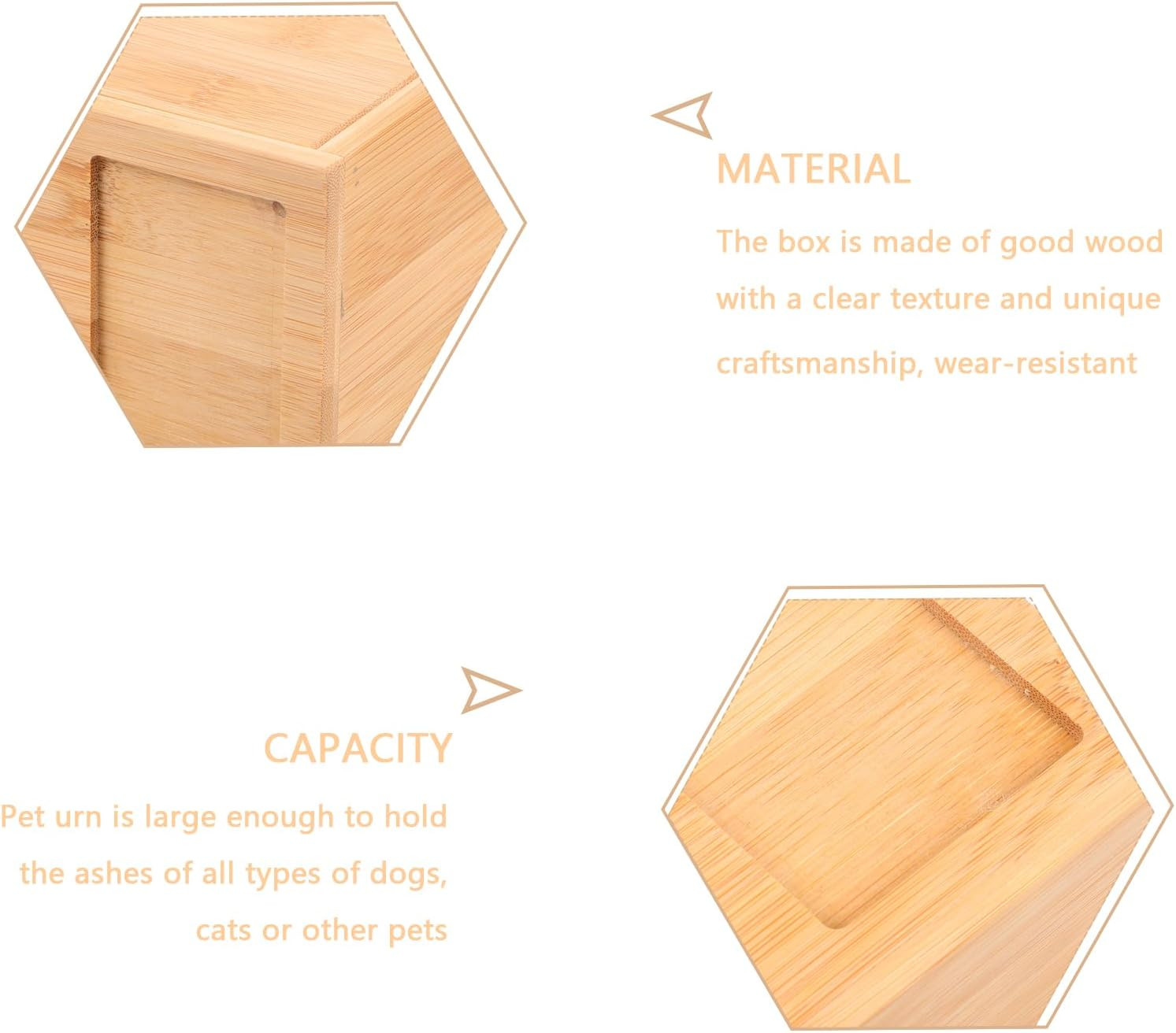 Pet Memorial Urns for Dogs or Cats Ashes Box Wooden Cremation Pet Urn with Photo