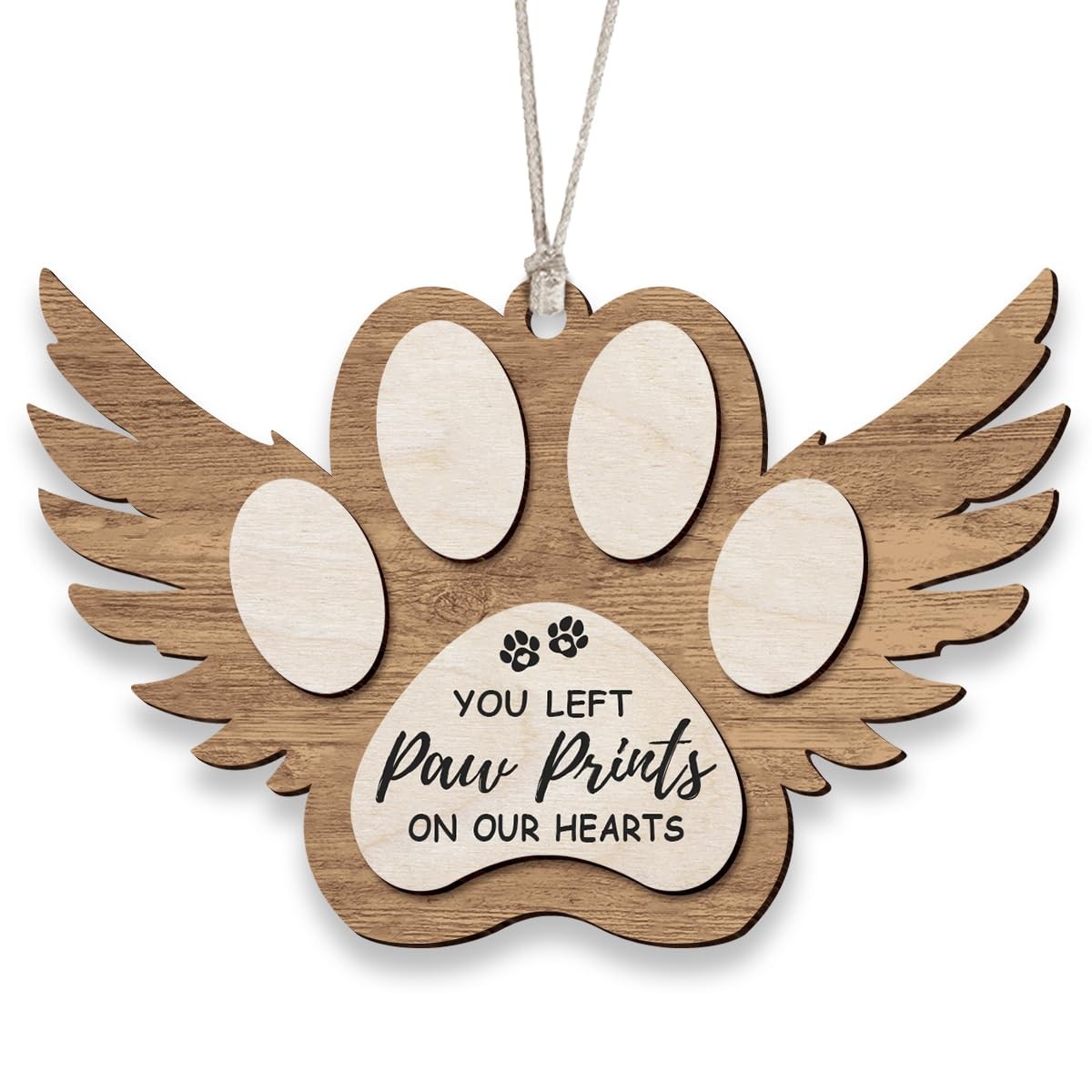 Kilyhome Angel Wings Paw Print Christmas Pet Memorial For Dogs Sympathy Gift