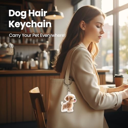 Dog Hair Keychain,Transparent Bottle for Fur,Dog Memorial Gifts for Loss,Pet