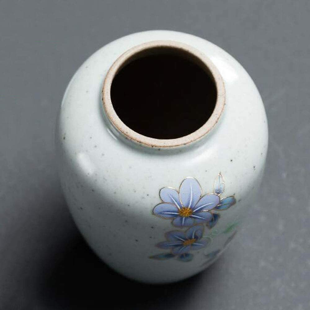 10.2cm Funeral Urn Hand-Painted Daisies Portable Cremation Urn Adult Gray Urn