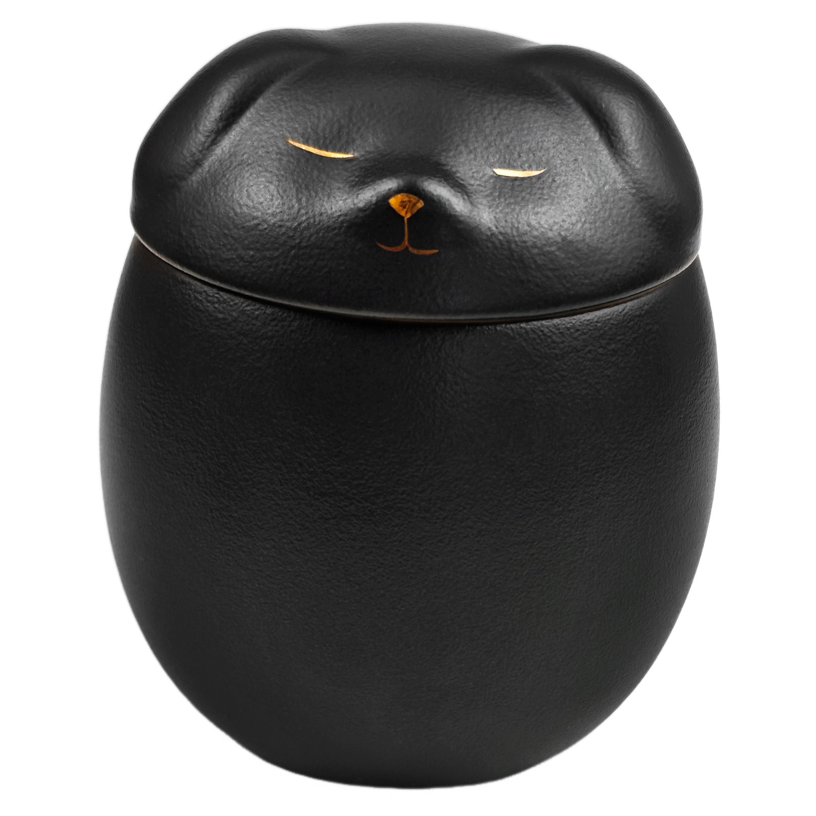 Black Smiley Dog Shaped Pet Urn 4.9*4.3 inches For Small Dog And Cat Ashes
