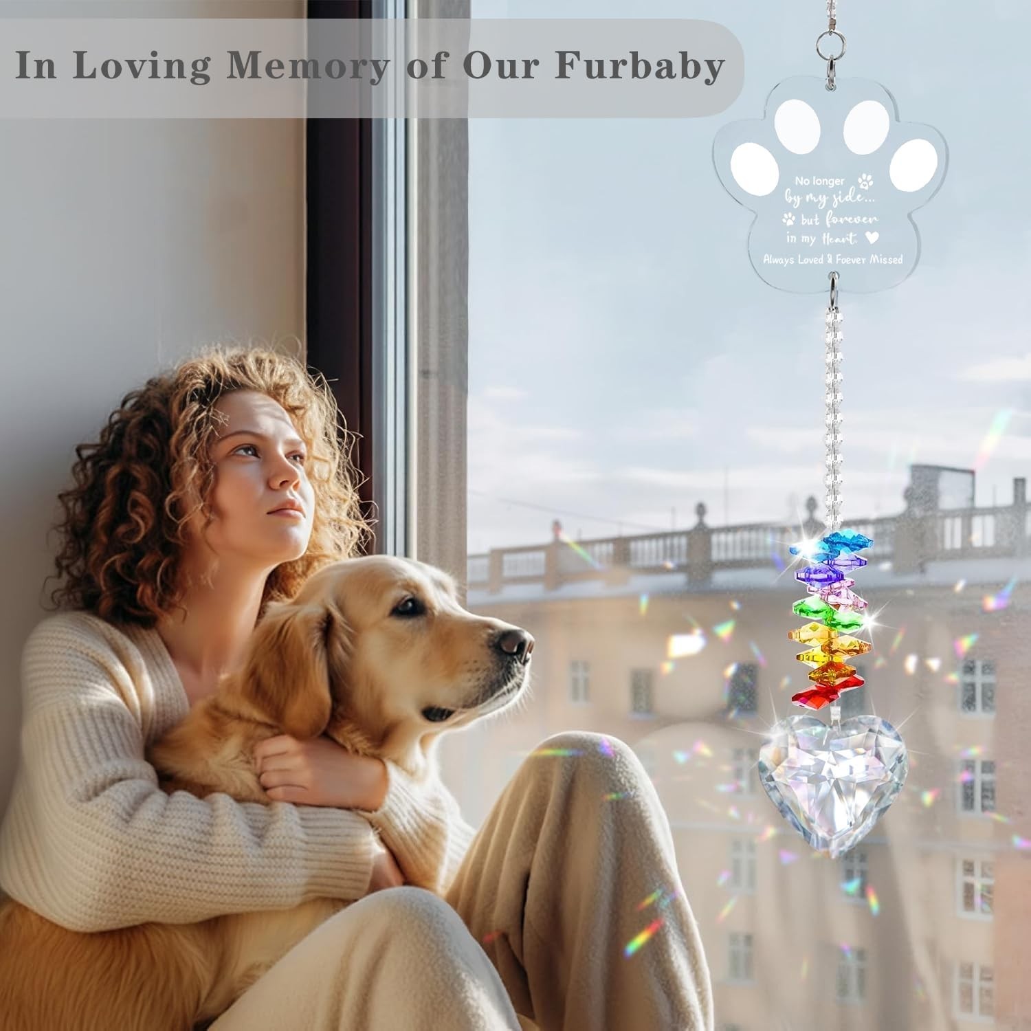 Dog Memorial Gifts for Loss of Dog, K9 Pet Memorial Crystal Suncatcher,Pet Pa…