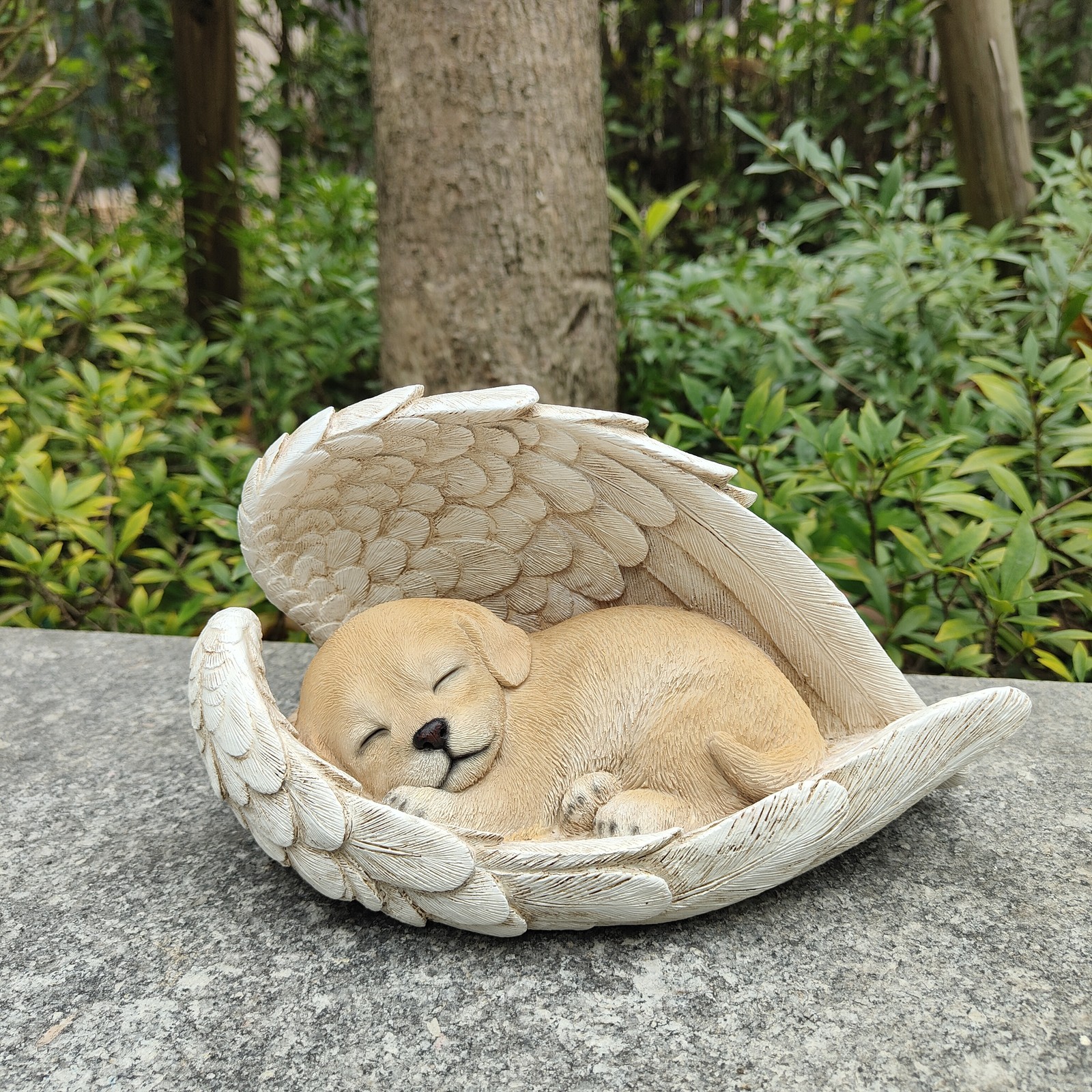 Angel Dog Garden Statue Puppy Sleeping Pet Memorial Bereavement Gift