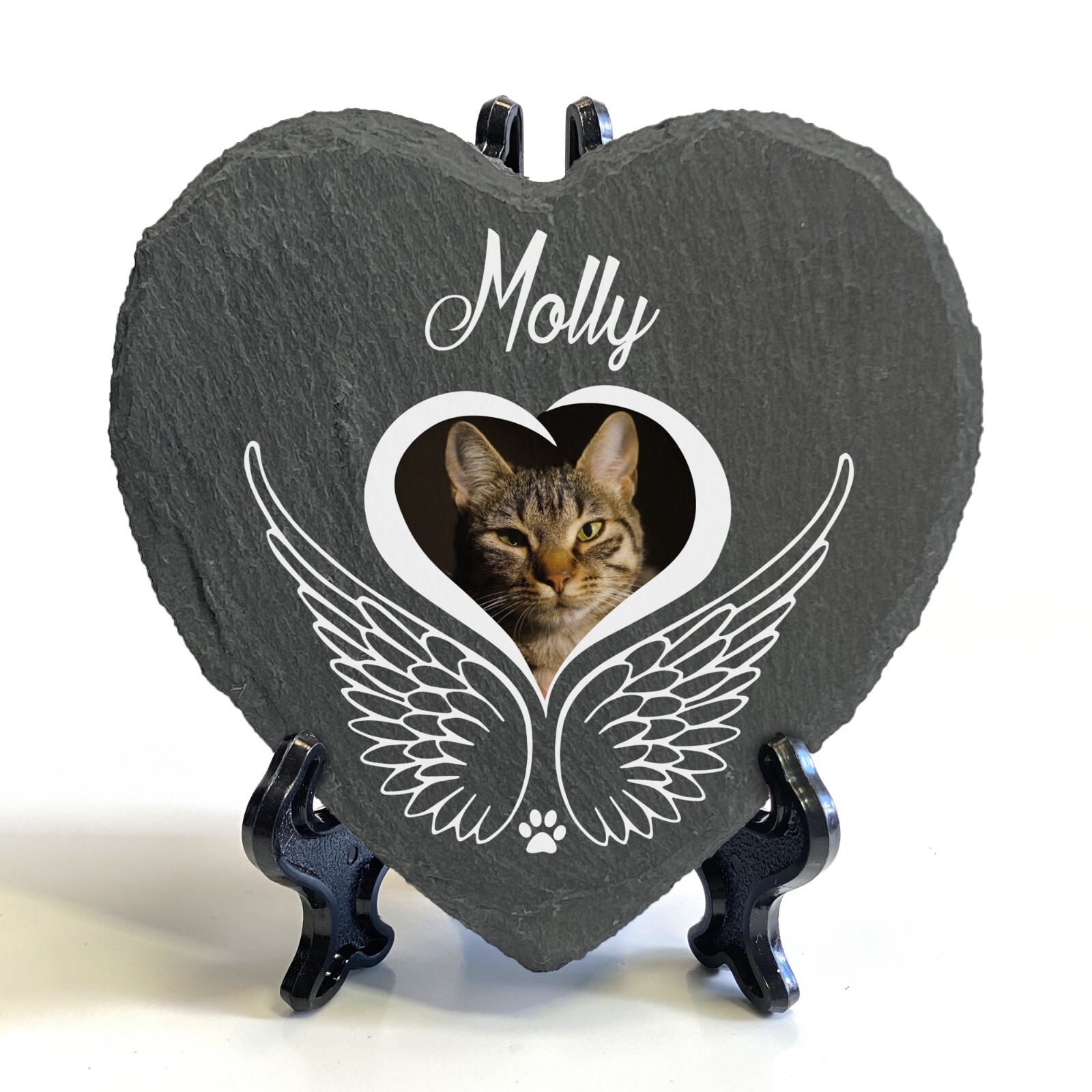 Personalised Pet Memorial Plaque Heart Shape Grave Marker Keepsake 10×10 Cm