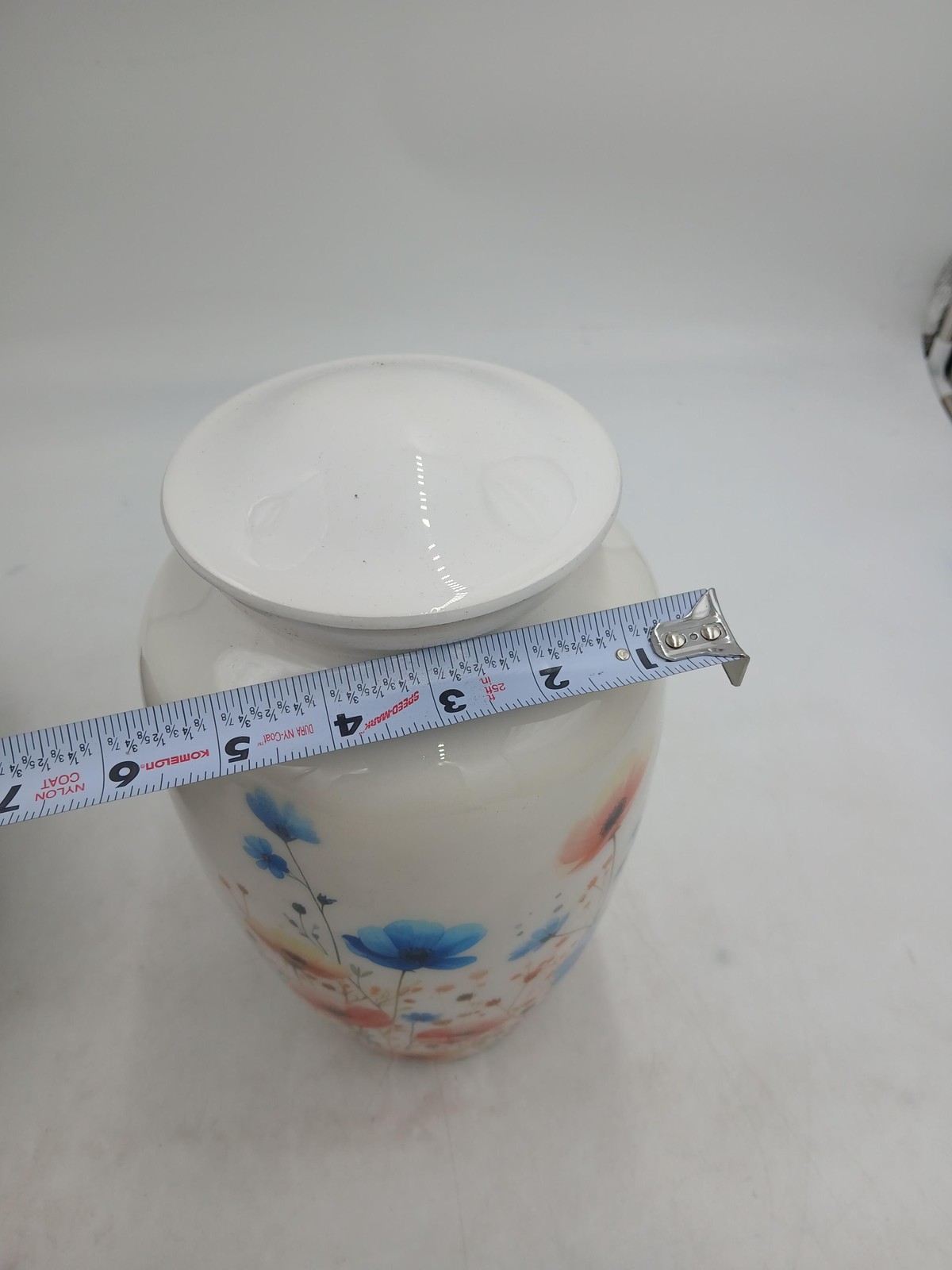 Floral Cremation Urn Set Large & Mini Keepsake White Colorful Flowers Bag