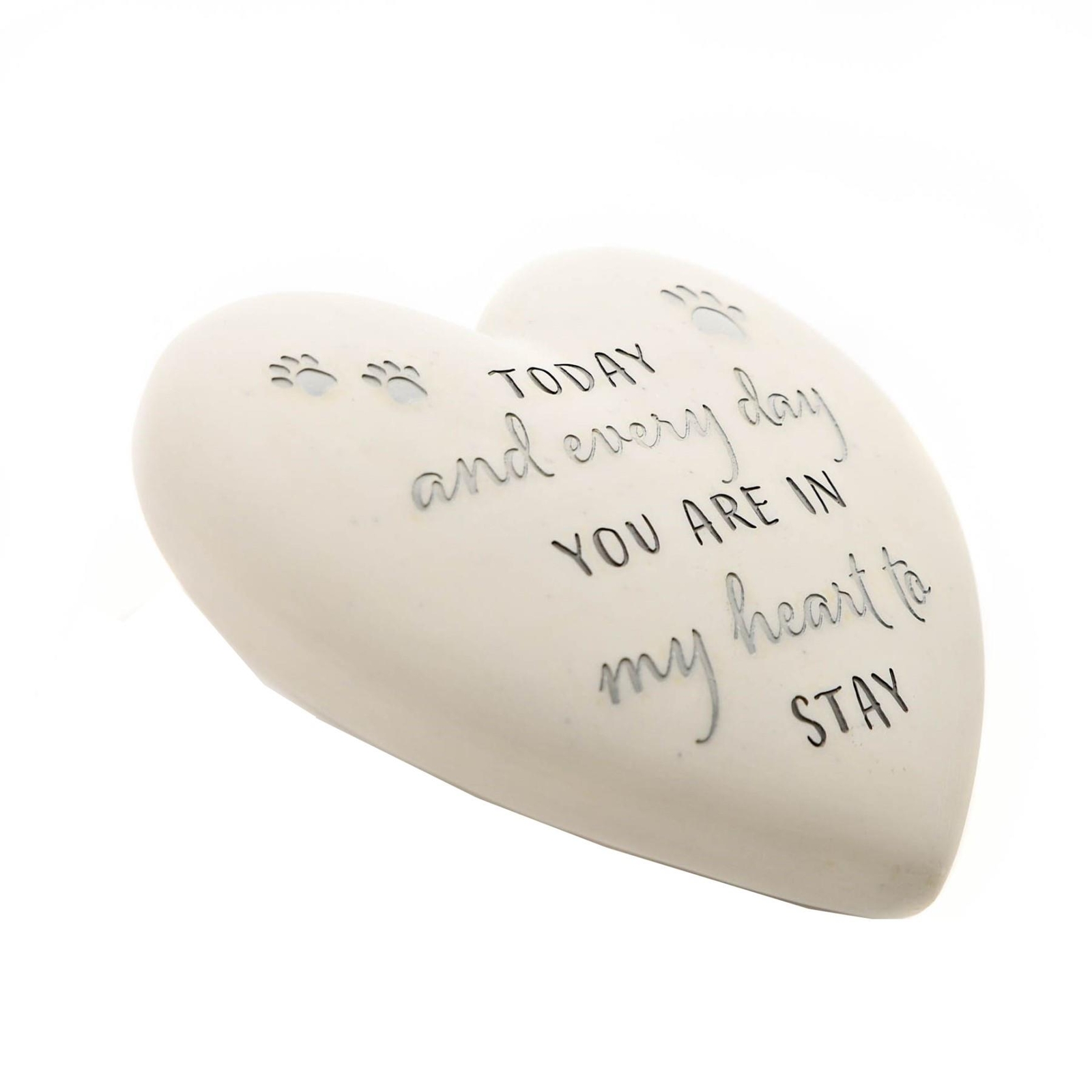 Pet Heart Shaped Memorial Plaque Stone Dog Cat