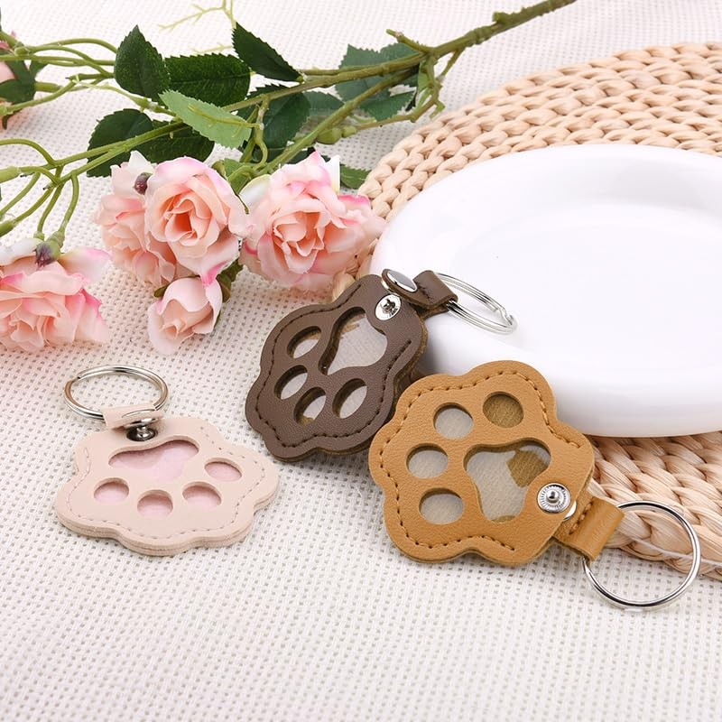 Sisadodo Dog Cat Hair Storage Keychains Pet Paw Keychains for Cat Dog Style2