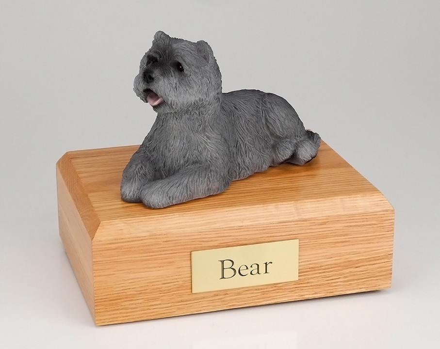 Gray Cairn Terrier Pet Funeral Cremation Urn Available 3 Diff Colors & 4 Sizes