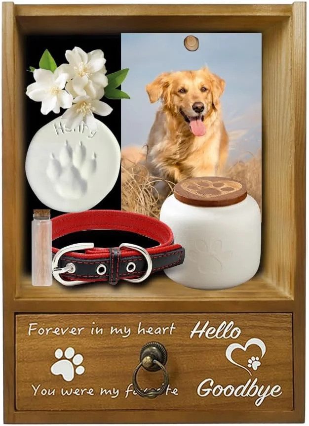 Pet Memorial Shadow Box 9.25×13 Memorial Gift Frame Pet Urn for Dogs & Cats Reme