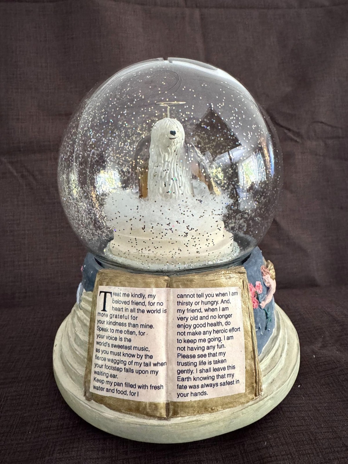 Pet Memorial Music Globe Rainbow Bridge Angel Dog Sympathy Gift