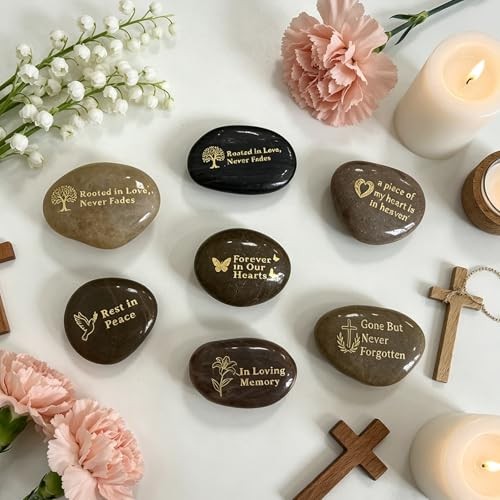Pcs 1.97 Inches Memorial Stones for Loved Ones, Celebration of Life Ideas 60