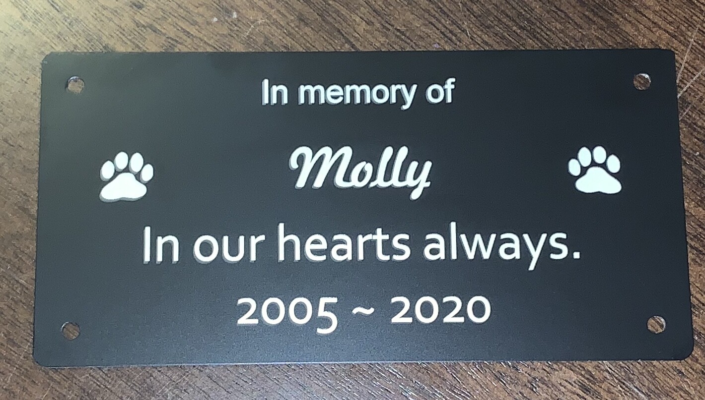 Pet Memorial Plaque (Durablack)