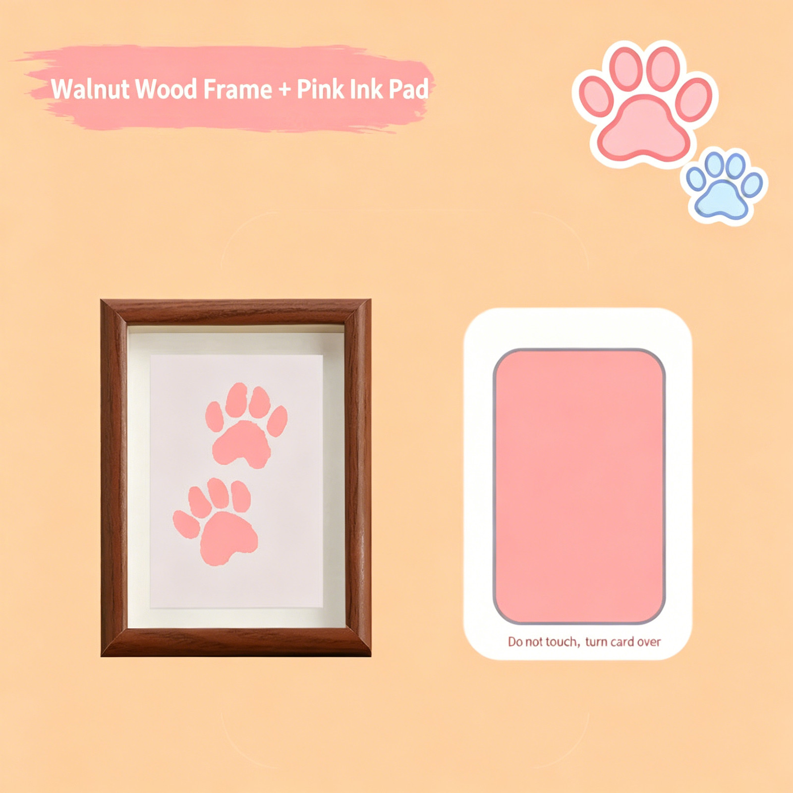 Pet Paw Print Memorial No-Wash Ink Pad Photo Frame Desktop Ornament Dog Cat Paw