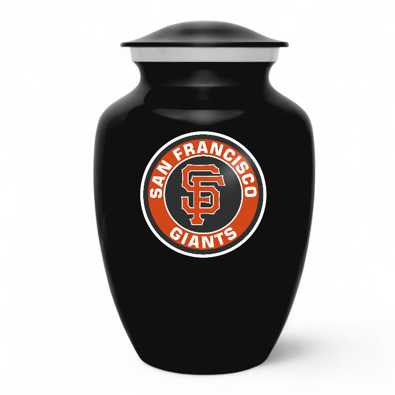 Black San Francisco Giants Baseball Style Cremation Urn Adult Ashes Metal Urns