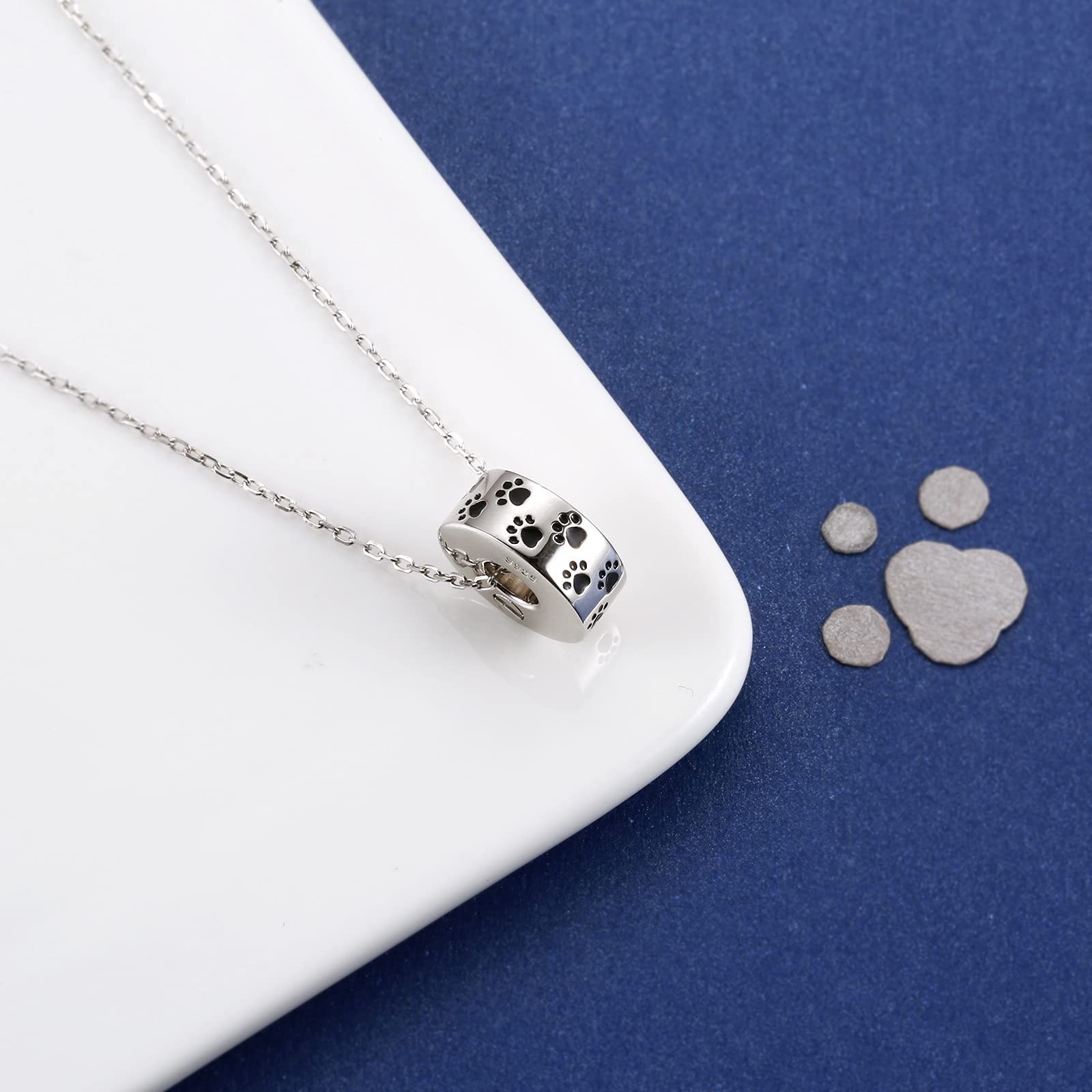 MANBU 925 Sterling Silver Cremation Jewelry for Pet Ash – Memorial Ash Pendan…