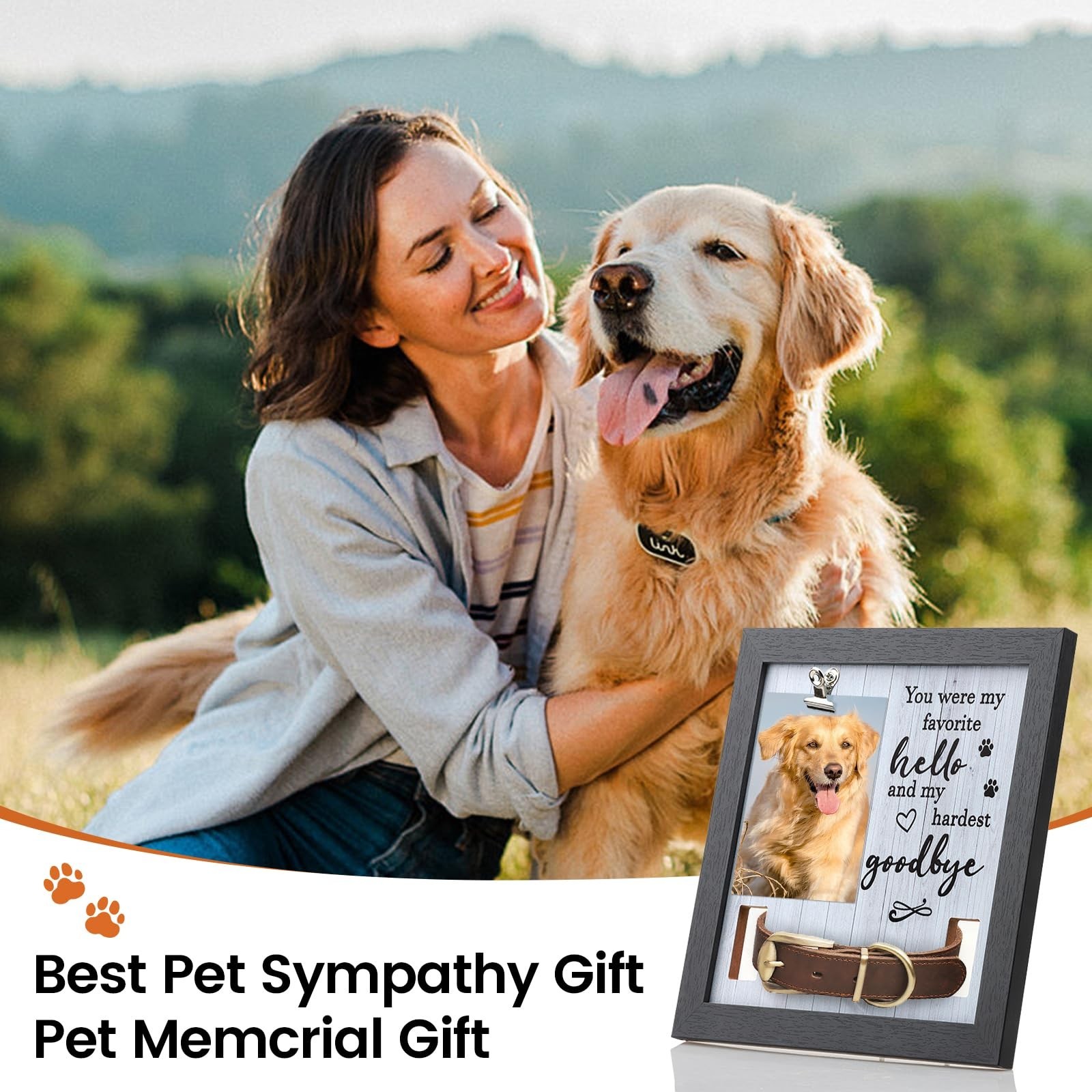 Pet Memorial Gifts for Dogs Cats, Pet Memorial Frame, Loss of Dog Sympathy Gi…