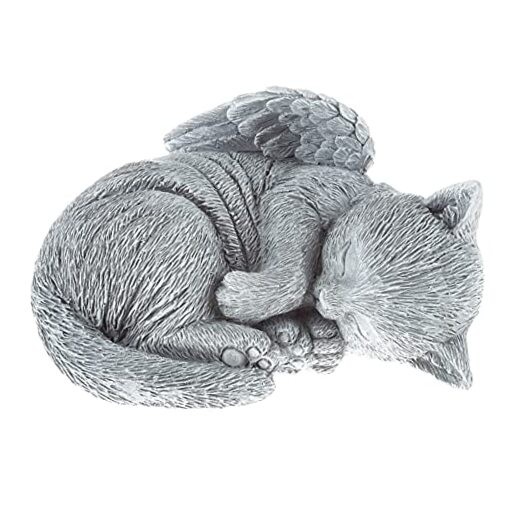 Cat Memorial Stone – Peaceful Sleeping Kitten Angel Statue Sleeping Angel Cat