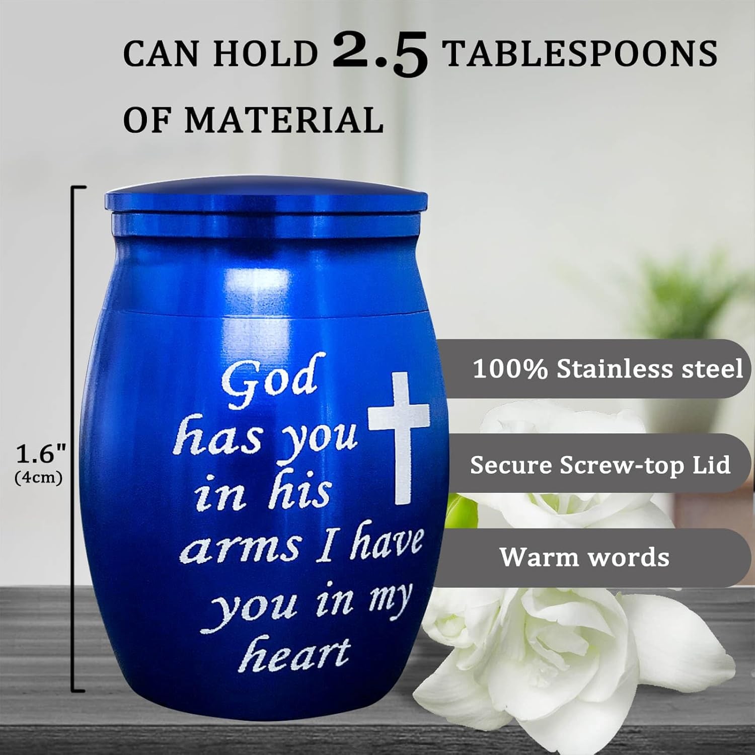 Heart-Shaped Velvet Cremation Keepsake Set with Blue Light