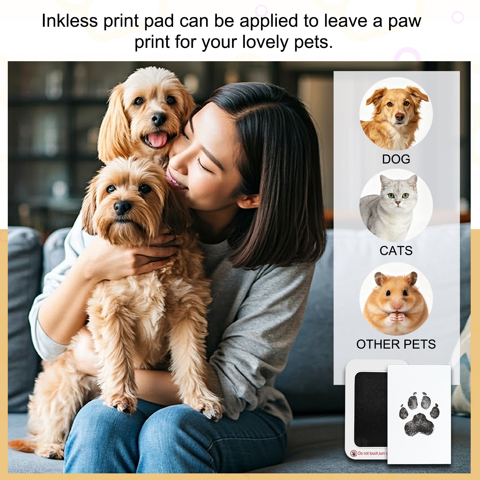 Pet Paw Print Kit, 5.7″X4.1″ Paw Print Impression, (Orange, 2 Set)