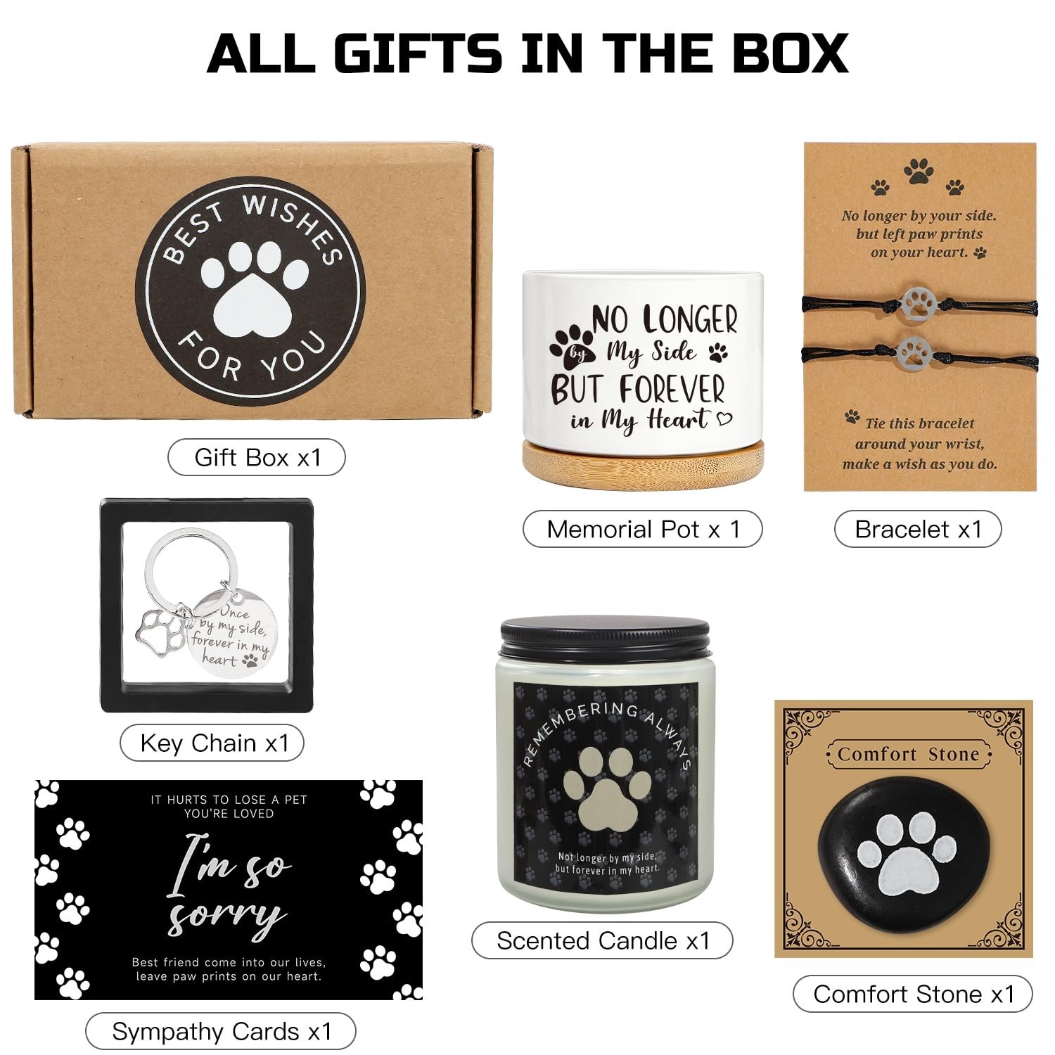 iAOVUEBY Dog Memorial Gifts for Loss of Dog, Loss of Dog Sympathy Gift Basket…
