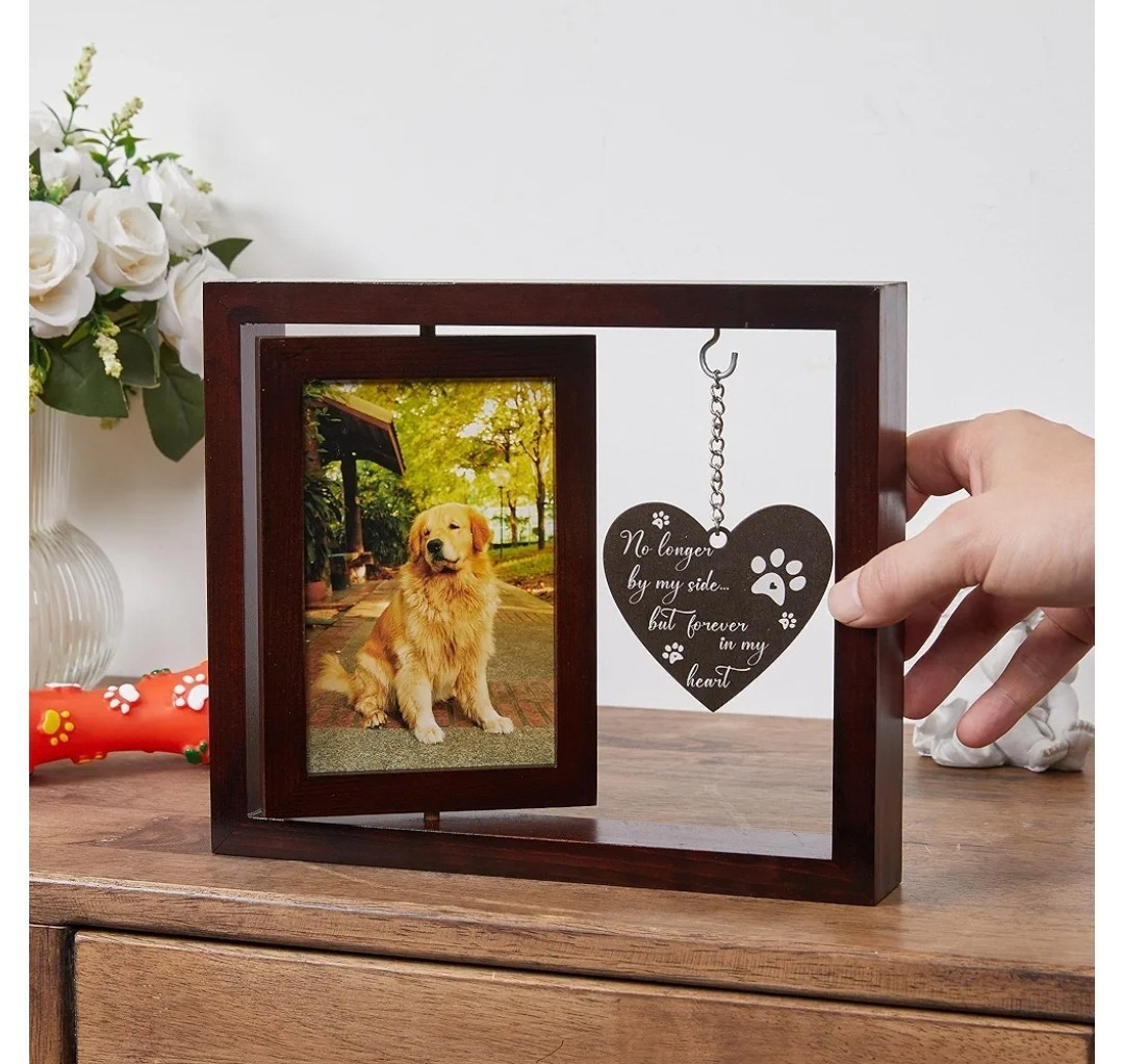 Dog&Cat Picture Frame Pet Memorial Gifts 360°Rotating Picture Frame (4×6″ Photo)