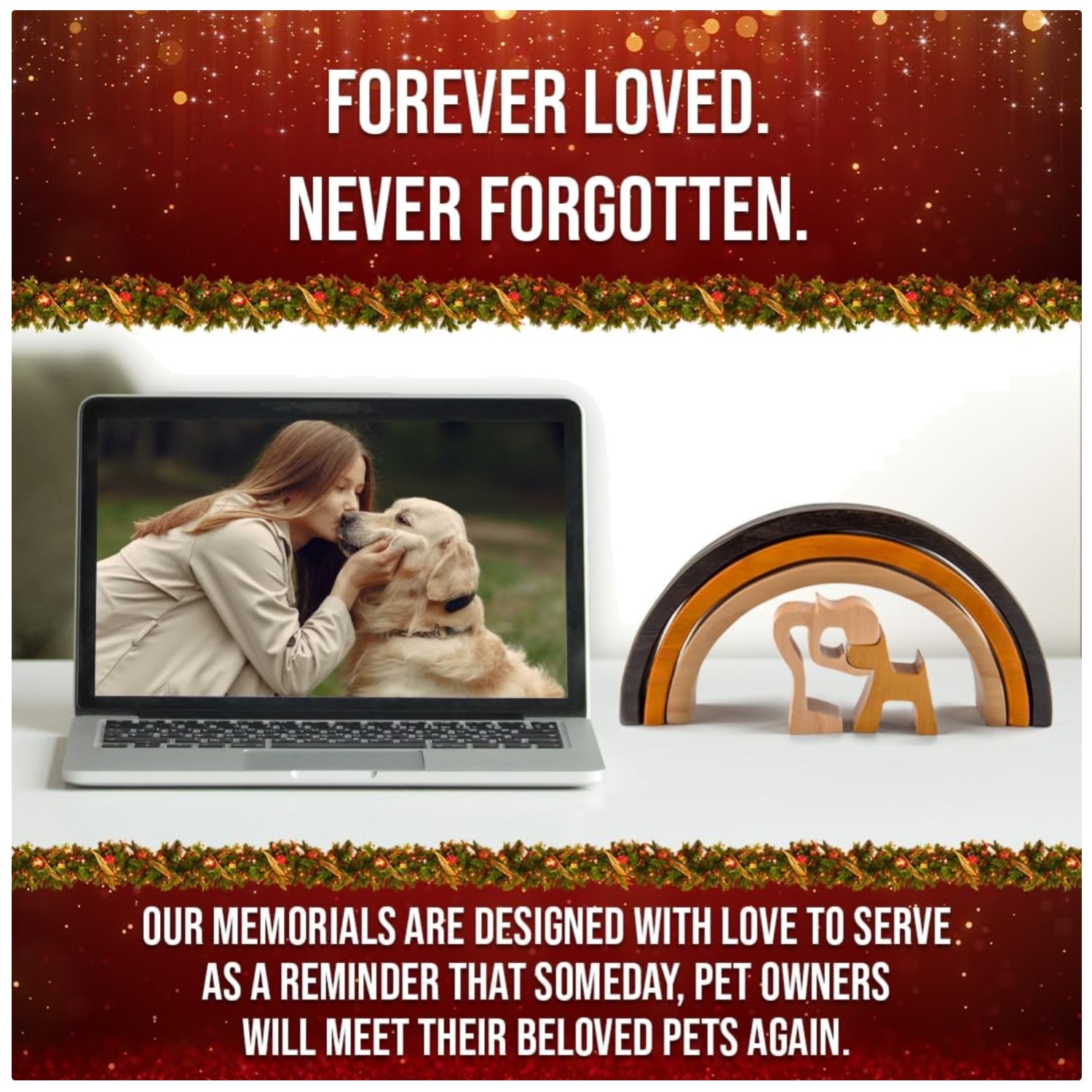 Handcrafted Rainbow Bridge Dog Memorial – Pet Bereavement