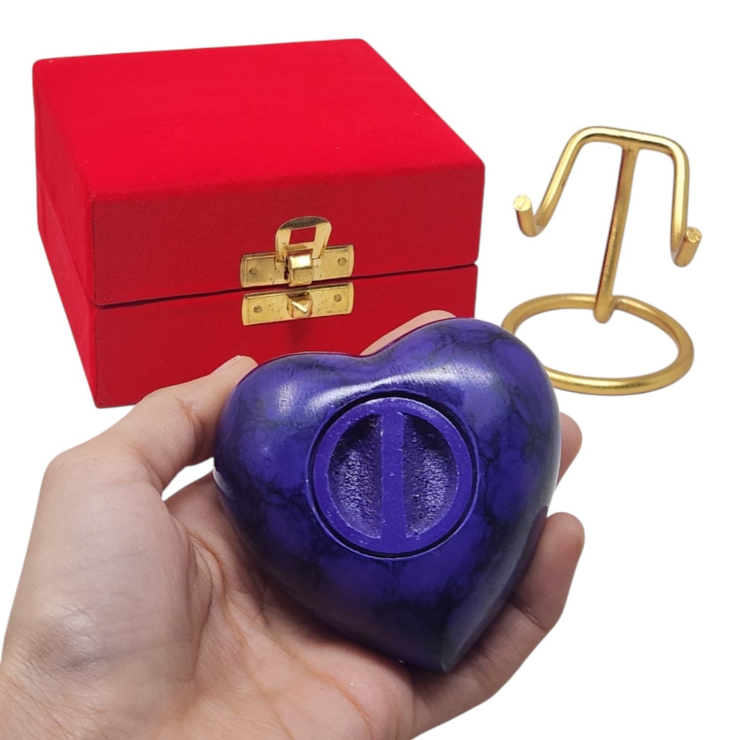Custom Small Purple Marble Cremation Keepsake Urn for Human/Pet Ashes with Box