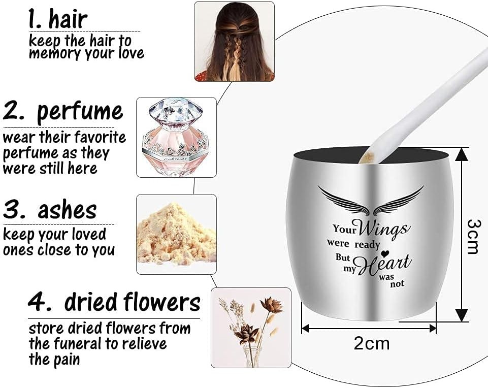 Dletay Small Keepsake Urn for Human Ashes – 1.57 Inch Mini Cremation Urn in