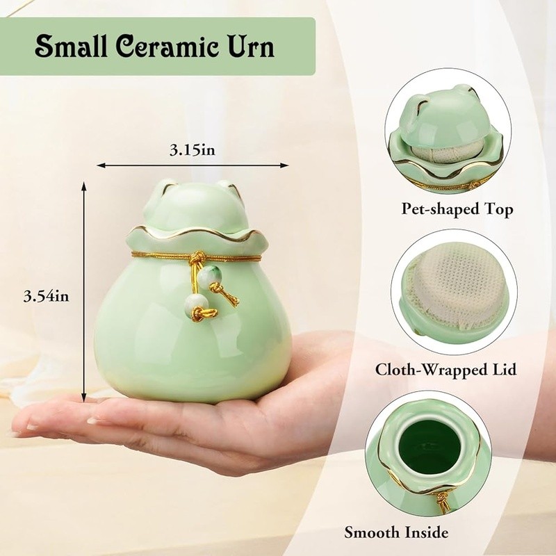 Elegant Pet Memorial Keepsake Urn Cat Dog Ashes Durable Ceramic Tribute New