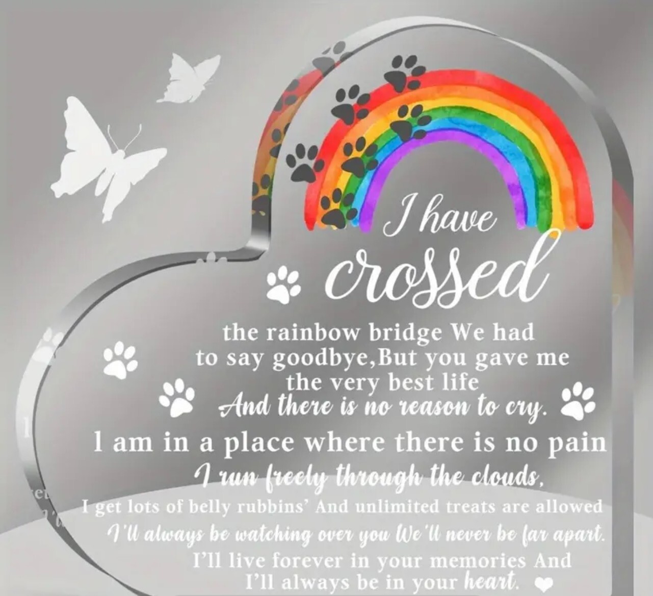 Pet Memorial Heart Remembrance and Bereavement Gift, 12 Variants For Pet Lovers