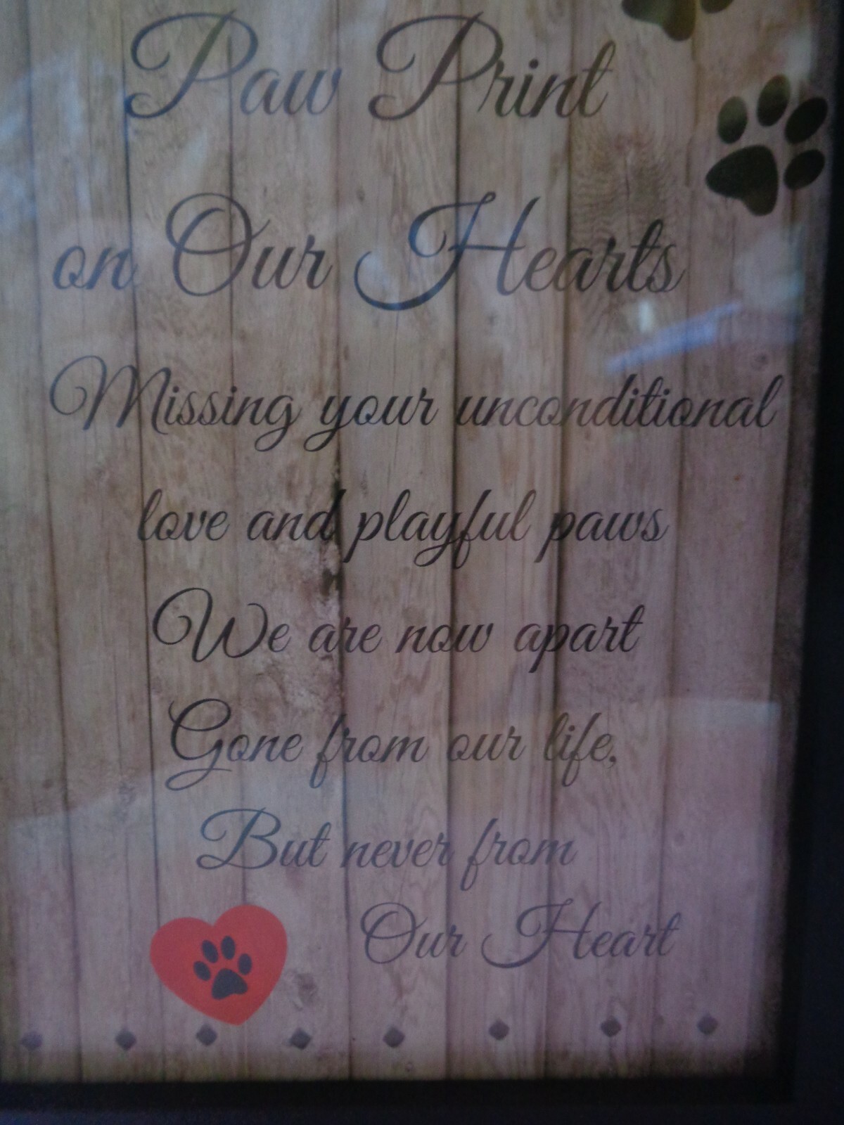 PAW PRINTS MEMORIAL PICTURE FRAME 5X7 W/URN DOG OR CAT
