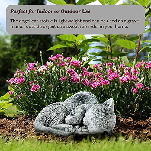 Cat Memorial Stone – Peaceful Sleeping Kitten Angel Statue Sleeping Angel Cat