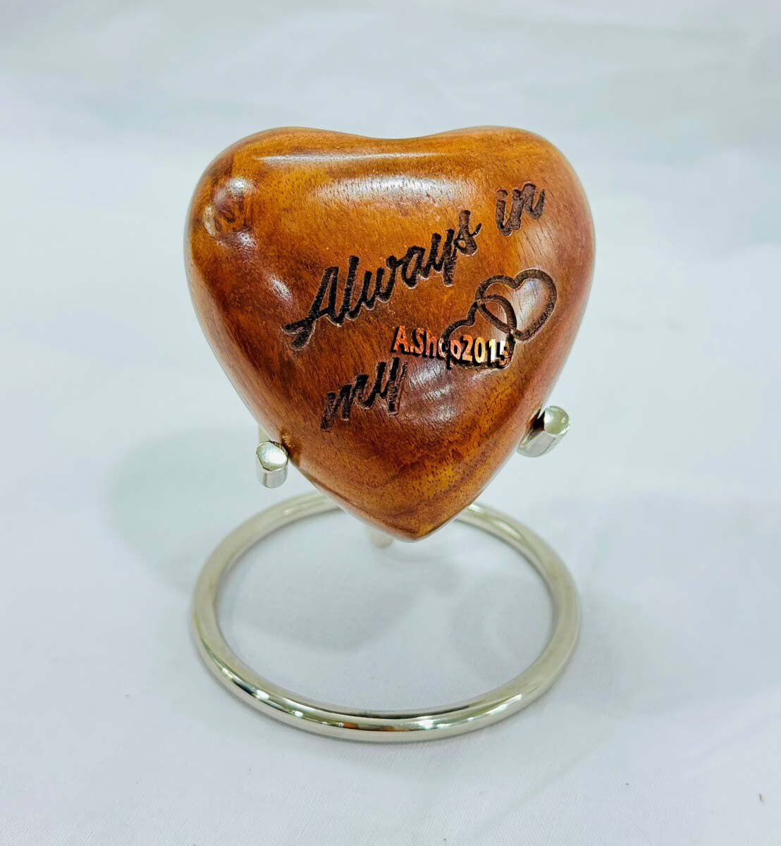Wooden Heart Urn Keepsake Cremation Urn for Human pet Ashes Handcrafted Urn