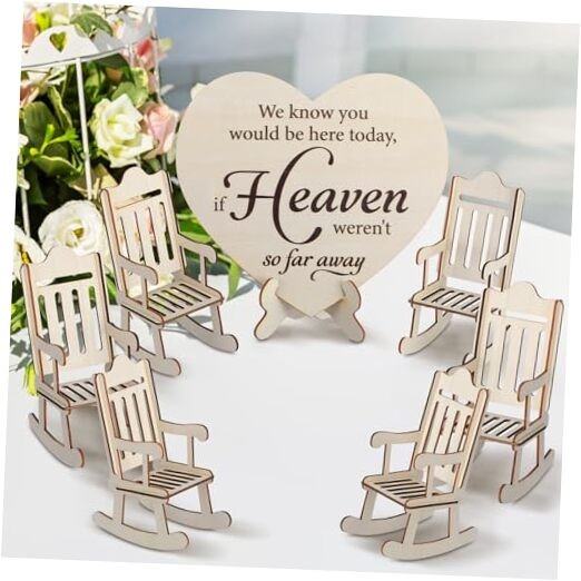 7 Pieces Wedding Memorial Mini Chair Set Our Loved Ones Remembrance Memorial