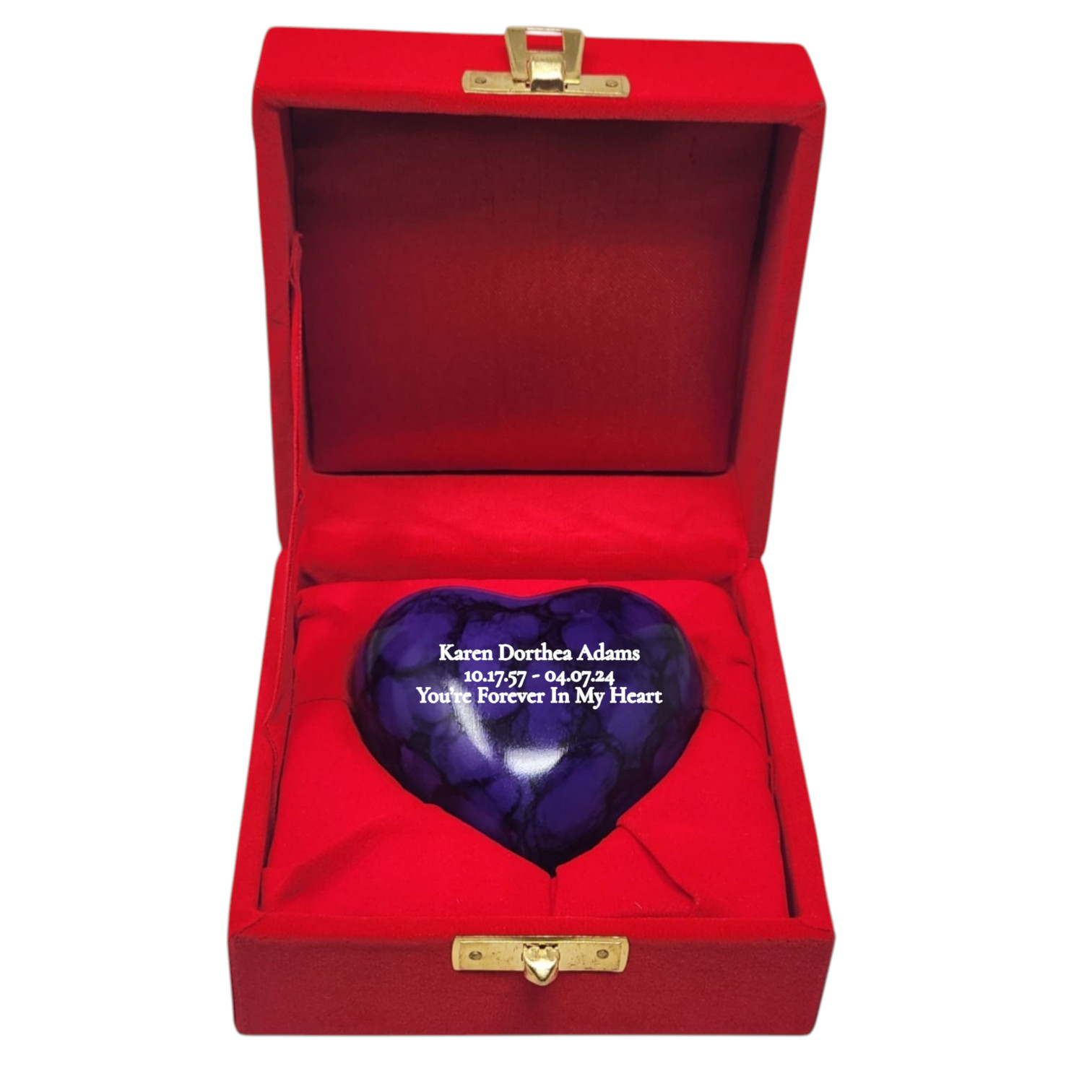 Custom Small Purple Marble Cremation Keepsake Urn for Human/Pet Ashes with Box