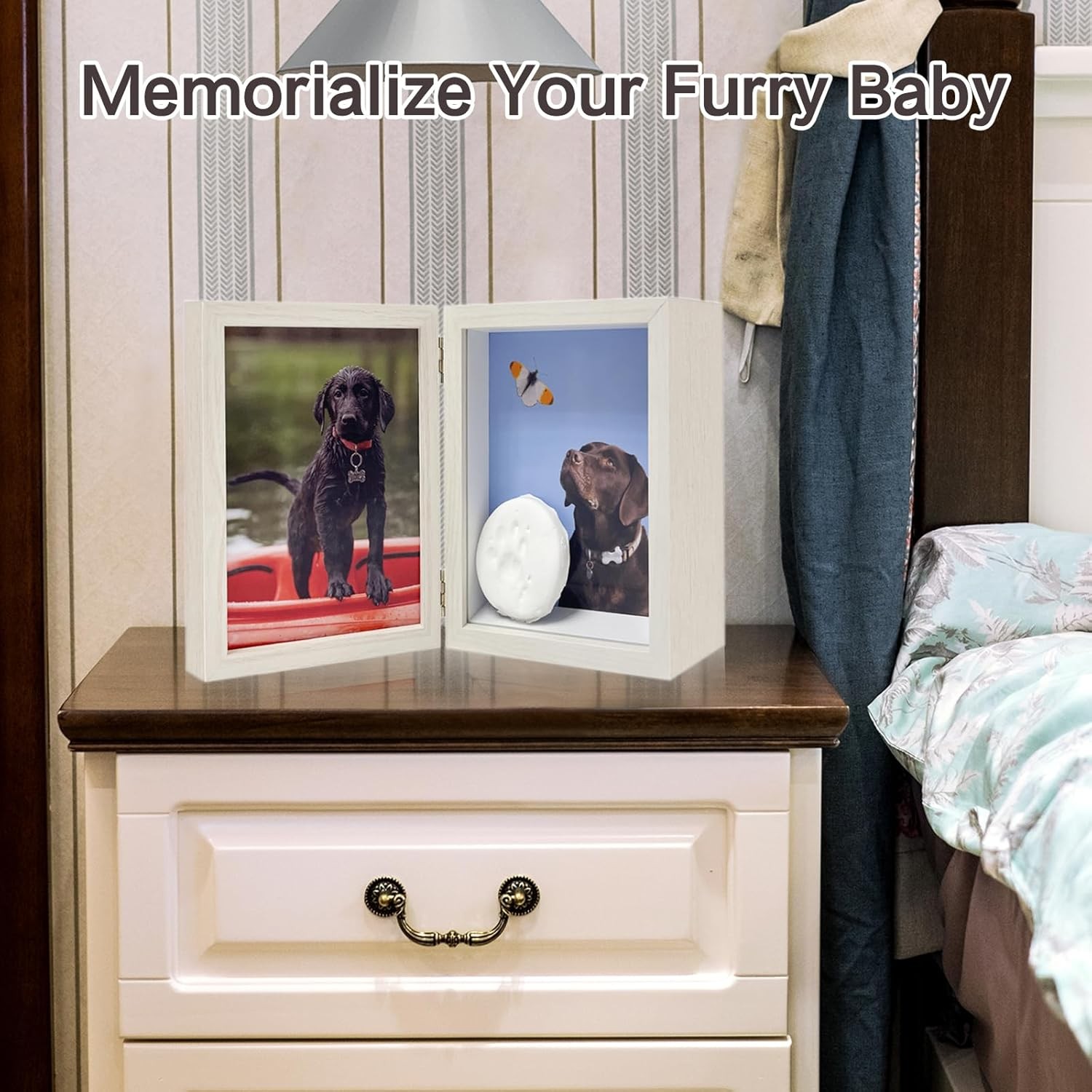 5×7 Pet Memorial Picture Frame Shadow Box for Dogs and Cats Frame Keepsake