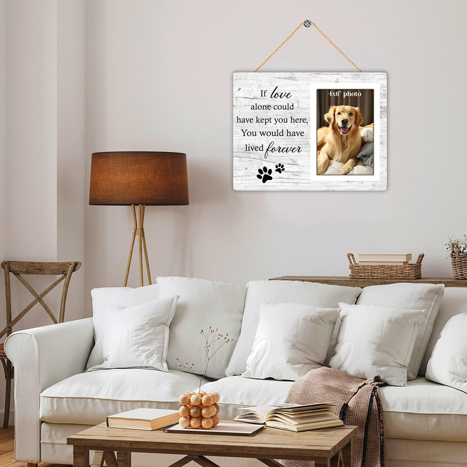 Dog Memorial Picture Frame, Pet Sentiment Memorial Gifts for Loss of Dog, Pet Pi