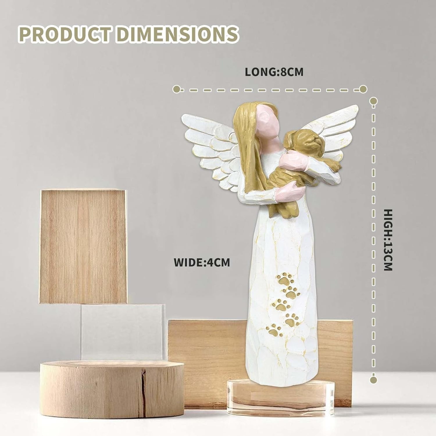 Dog Angel Figurines, Pet Memorial Gifts，Expresses Relationship with a Much-Loved