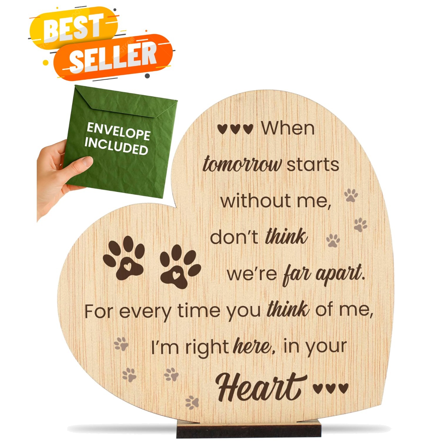 Cherished Pet Memorial Plaque in Natural Wood – Personalize Your Tribute