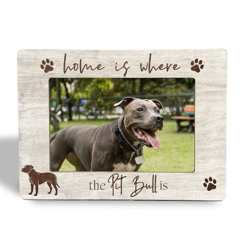 Picture Frame – Gifts for Women Wooden Photo Frame 4×6, Pitbull Dog Pit Bull