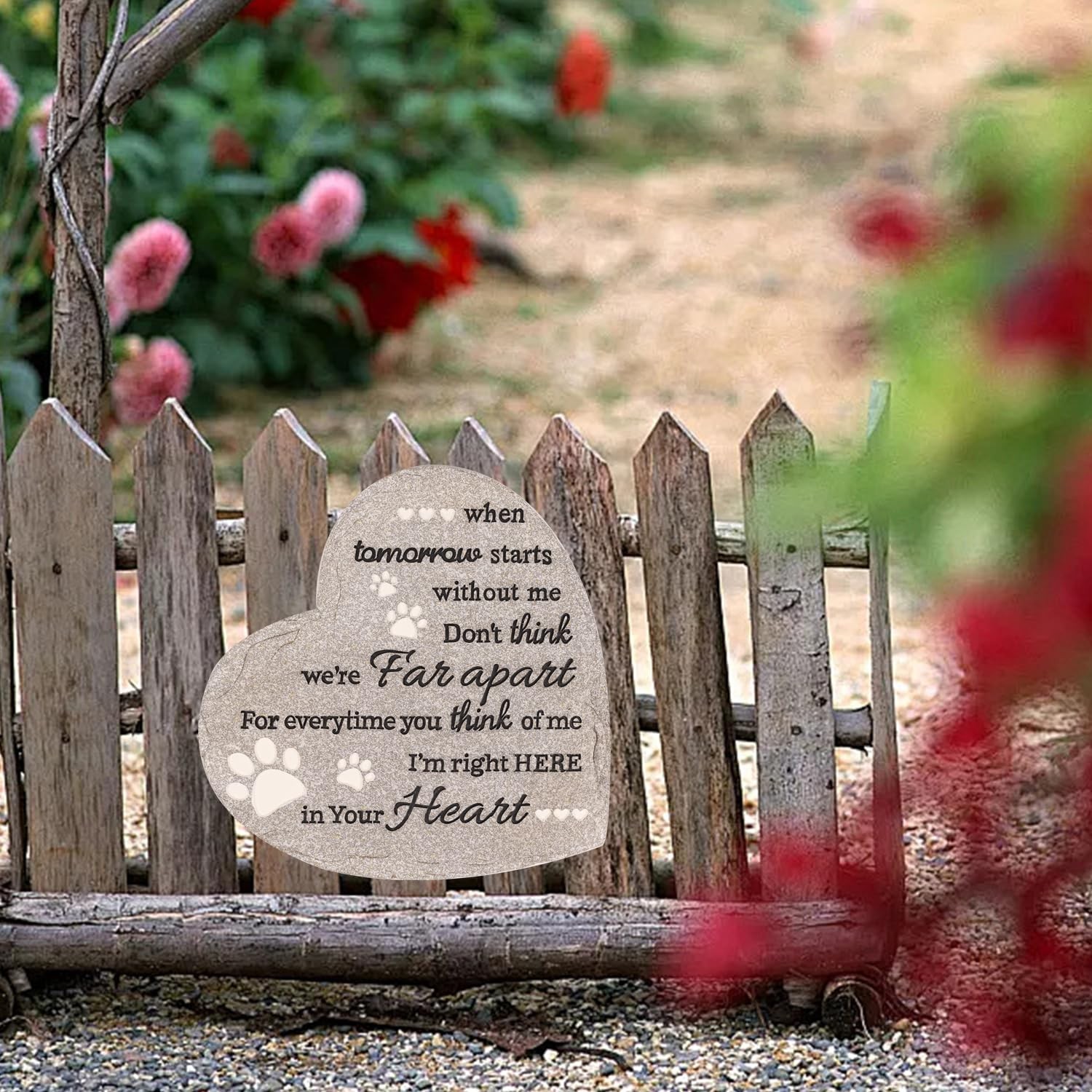Pet Memorial Stone for Dogs and Cats HeartShaped Sympathy Gift