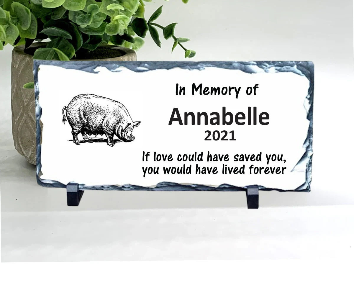 Pig Memorial – Personalized Pet Memorial Stone – Pig Loss sympathy Gift