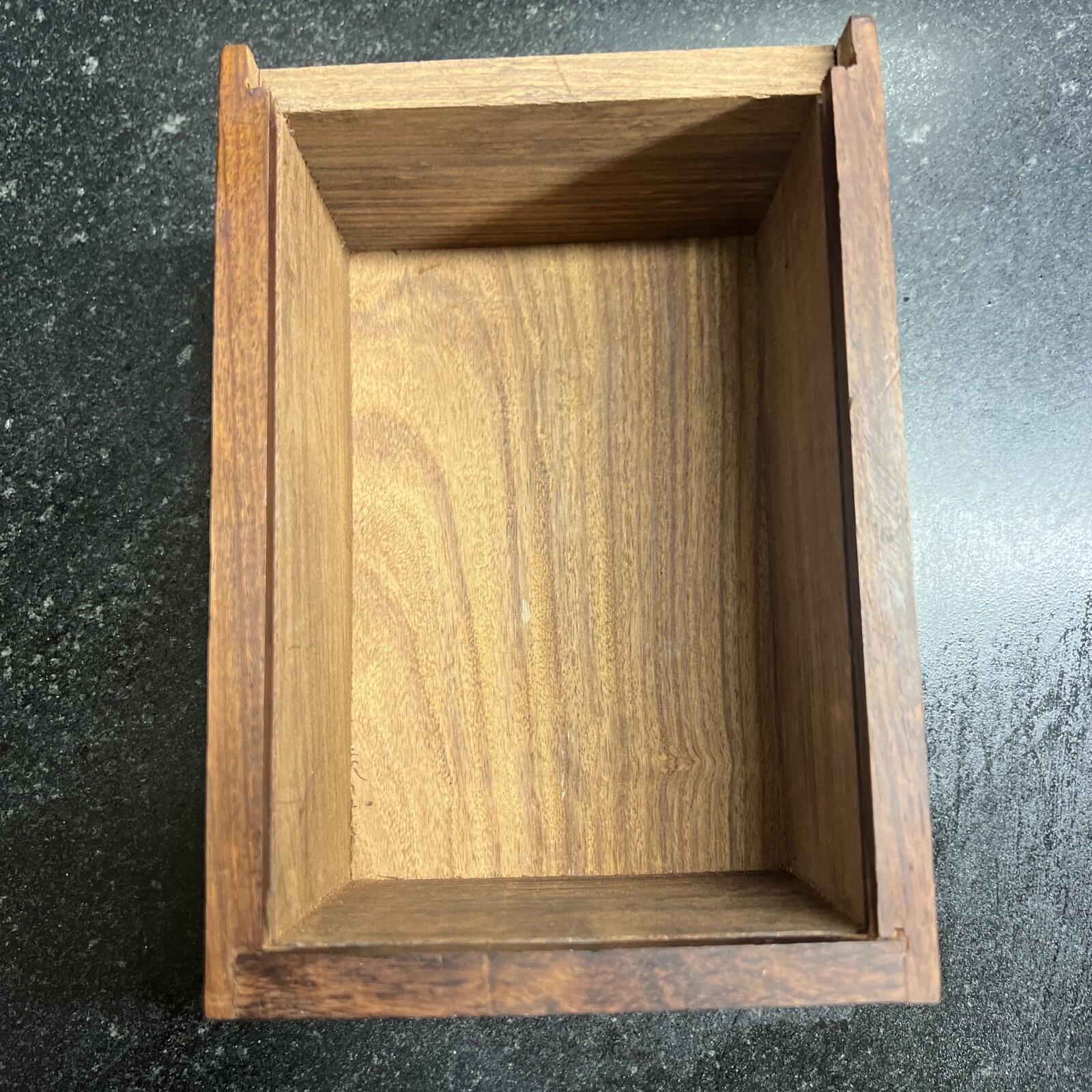Floral Carved Wooden Pet Urn For Cat Or Dog Slide Opening 7 1/2 X 5 1/4 X 3 1/2”